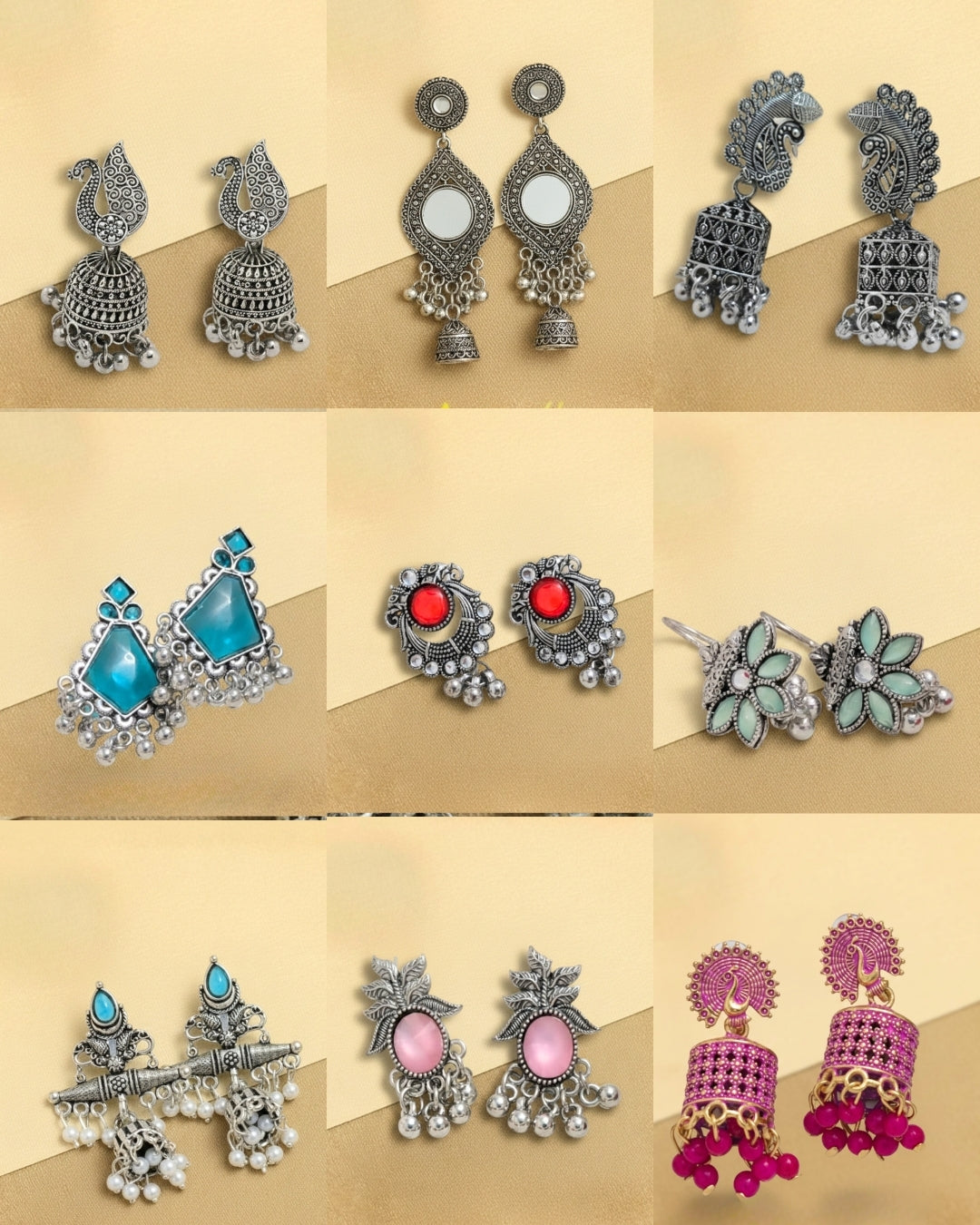 20 Oxidised Jhumka Combo – The June Treasure Box