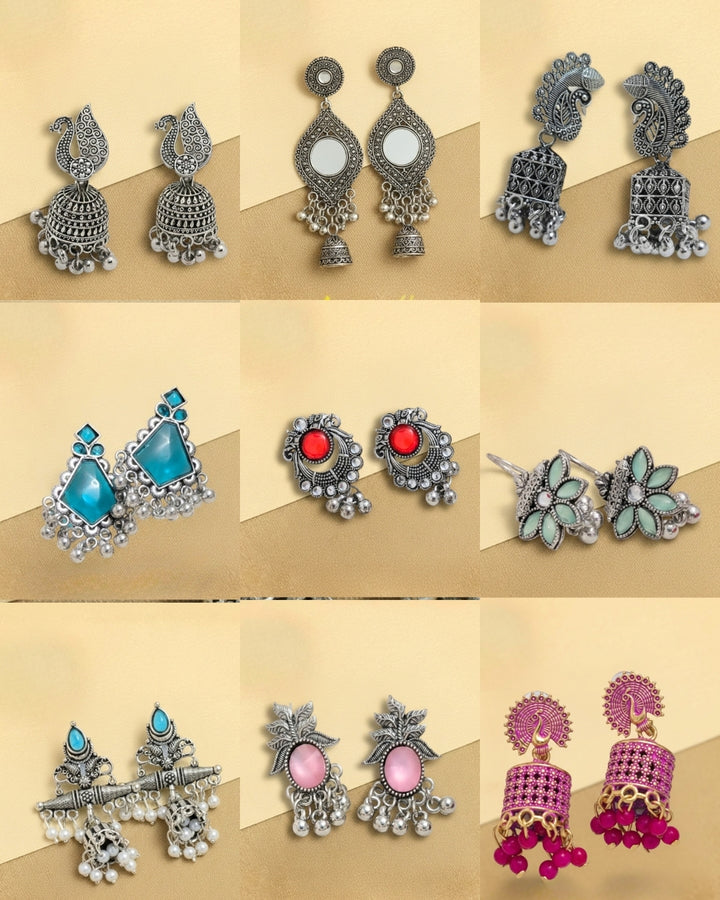 20 Oxidised Jhumka Combo – The June Treasure Box
