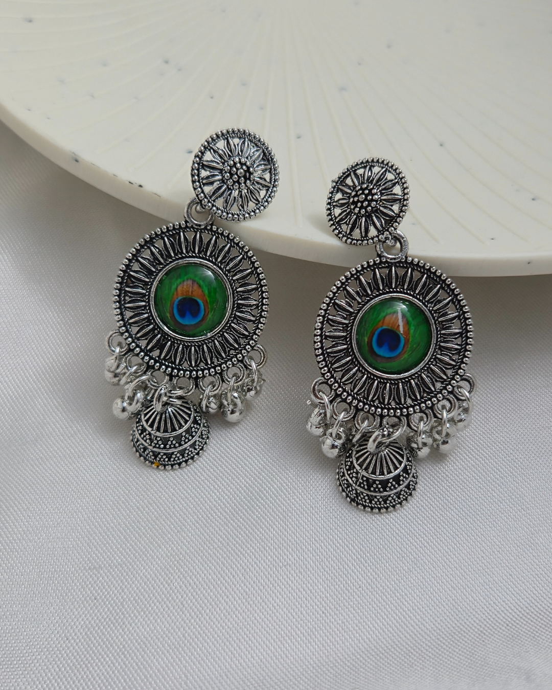 Mohana Peacock Charm Jhumka
