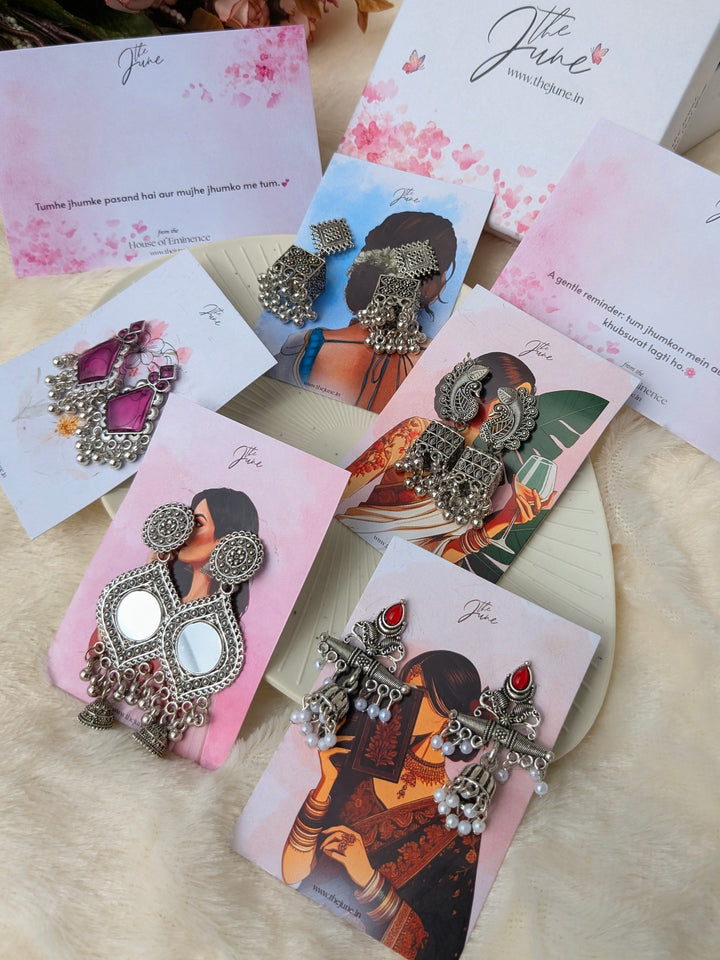 5 Oxidised Jhumka Combo – Everyday Elegance Set