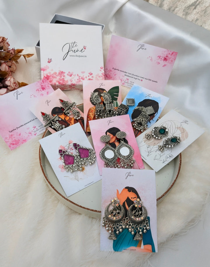 7 Oxidised Jhumka Combo – Festive Favourites Set