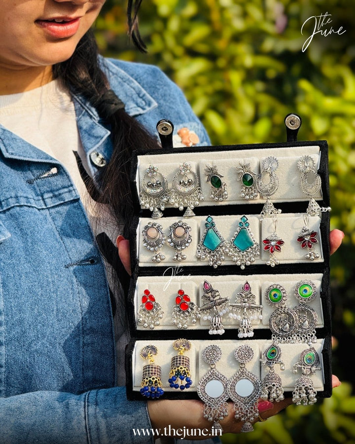 12 Oxidised Jhumka Combo – The June Treasure Box