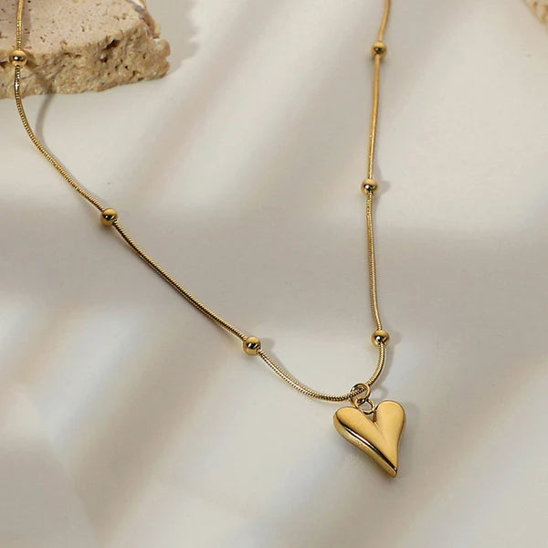 Drop Heart Bead Necklace