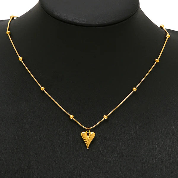 Drop Heart Bead Necklace