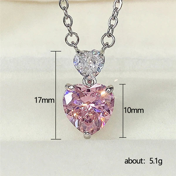 Crystal Heart Pendant – Pink Blush